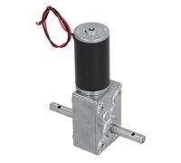Walfront Motorreductor de Tornillo sin Fin DC 12V 24V, Eje de Salida Dual | Núcleo de Motor de Cobre de 31 Mm, Engranaje Helicoidal de Latón, Carcasa Totalmente Metálica, bajo Ruido, Larga Vida útil,