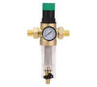 Walfront Regulador de Presión de Agua de 1/2 Pulgada con Filtro de Retrolavado, Válvula Reductora de Presión para Protección del de Agua Doméstico, Ajustable 1-6 Bar, Filtración