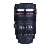 Walfront Taza Aislada en Forma de Lente de Cámara Taza de Viaje de Acero Inoxidable 400 Ml 450 Ml con Tapa de ABS Vaso de café para Viajes Al Aire Libre Oficina Café Uso Bebidas Frías y Calientes
