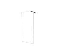 Walk in mampara de ducha fija frontal 1 hoja sin marco exterior,cristal templado antical 5mm con barra1 90cm,perfil negro mate,(780-800)x1900mm