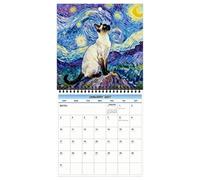 Wall Calendar - Large Date Grid Schedule Planner Cat Theme Wall Planner
