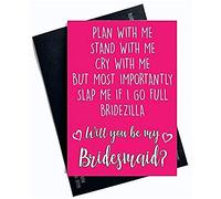 Wall Smart Designs Tarjetas de dama de honor Will You Be My Bridesmaid Cards Sorpresa Tarjeta de dama de honor Tarjeta de fiesta nupcial Tarjeta de mejor amigo Tarjetas divertidas Invitación PC450