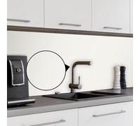 WALLando Panel de Cocina Premium - Revestimiento de Pared en PVC con Corte a Medida - Protector contra Salpicaduras Resistente al Calor - Fácil Instalación - Placas de Plástico Gris Oscuro - Blanco