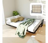 Wallbedking Cama Abatible Clásica Horizontal 200x150 - Mecanismo Pistón a Gas, Soporta hasta 350kg, Diseño Ahorro de Espacio, Fácil Ensamblaje, Compatible con Colchones Estándar (hasta 30cm)