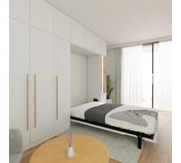 Wallbedking Estructura de Cama abatible Vertical Morphy Que Ahorra Espacio - Cama Murphy Modular Plegable para proyectos DIY y Muebles empotrados Personalizados (150x200 cm, Vertical)