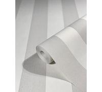 WALLCOVER Papel Pintado Blanco Gris Rayas Landhaus Líneas Moderno Finas Estructura Fina 10.05 x 0.53 m Fabricado en Alemania