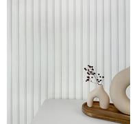WALLCOVER Papel pintado blanco no tejido, diseño a rayas, color gris y plateado, paneles de pared estilo escandinavo moderno fabricado en Alemania