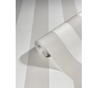 WALLCOVER Papel Pintado Gris y Rústico Blanco - Rayas Modernas y Finas - Estructura 10.05 x 0.53 m - Fabricado en Alemania