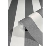 Wallcover Papel Pintado Negro Rayas Landhaus Blanco Líneas Moderno Rayas Fina Estructura 10.05 x 0.53 m Fabricado en Alemania