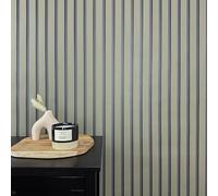 WALLCOVER Papel Pintado Verde Papel Pintado Rayas Negras - Verde Oliva Paneles de Pared Estilo Escandinavo Moderno Láminas Fabricado en Alemania