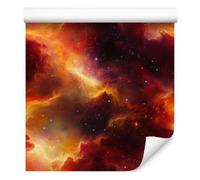 WALLERO Decoración de Pared, Galaxia acuarela: burdeos, rojo, 50 x 1000 cm
