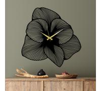 Wallity Aprire Reloj de Pared Decorativo de Metal Negro 70 x 70 cm