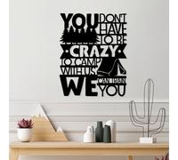 Wallity Camp With Us Escultura de Pared Negra de Metal