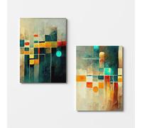 Wallity Conjunto de 2 Lienzos Decorativos Multicolor 70 x 100 cm