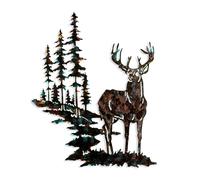 Wallity Deer Escultura de Pared de Metal Multicolor