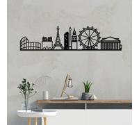 Wallity European Cities Skyline Escultura de pared en Negro