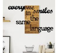 Wallity Everyone Smiles in The Same Language Escultura de pared Nogal y Negro