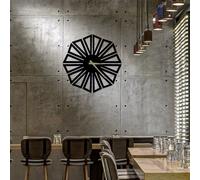 Wallity Hedef Reloj de Pared Decorativo de Metal Negro