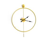Wallity Mclock-00101 Reloj de pared decorativo de metal dorado