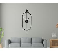 Wallity Mclock-00104 Reloj de pared decorativo de metal negro