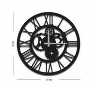 Wallity MTS - 001 Reloj de Pared Decorativo de Metal Negro