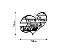 Wallity Peace At Home Peace in The World Escultura de Pared de Metal Negra