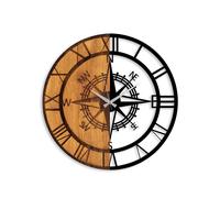 Wallity Reloj de Pared Decorativo de Madera en Nogal y Negro