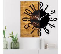 Wallity Reloj de pared decorativo de madera Nogal y Negro