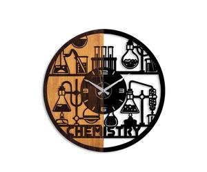 Wallity Reloj de Pared Decorativo de Madera Nogal y Negro