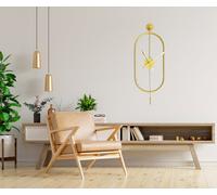 Wallity Reloj de pared decorativo de metal Dorado