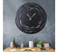 Wallity Reloj de Pared Decorativo de Metal Negro 70 x 70 cm