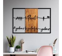 Wallity Respect Your Home Your Family Your Love 1 - Escultura de Pared de Madera en Nogal y Negro