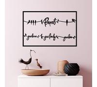Wallity Respect Your Home Your Family Your Love 2 - Escultura de Pared de Metal Negra