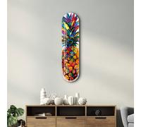 Wallity Watercolor Ananas Pintura Decorativa de Vidrio Templado Multicolor