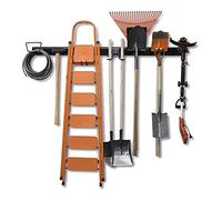 Wallmaster 15 estantes de almacenamiento de herramientas, organizador de montaje en pared para garaje, herramientas de jardín, estantes resistentes, soportes para escobas, ganchos de máximo 420 libras