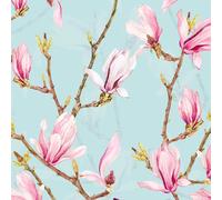 Wallpapers4Beginners Floreali Carta da Parati Magnolia in Fiore Blue 200 x 280 cm
