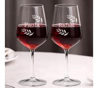 Wanapix | Pack 2 Copas Vino Personalizadas Nombre | Cristal Bohemia Grabado