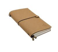 WANDERINGS Cuaderno de Viaje de Tamaño Regular con Bolsillos - 11,5 cm x 22 cm - Diario de Viaje Recargable - Hermoso Diario de Cuero Hecho a Mano en Color Alcachofa, Insertos en Blanco de 100 GSM