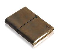 WANDERINGS Planificador A5 con Carpeta de Cuero - Diario Recargable de 6 Anillas con Bolsillos Internos - Organizador de Cuero Genuino Hecho a Mano - Compatible con Filofax