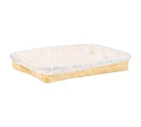 WANDERLUST DECO Bandeja de bambú forrada marrón 50x40x8h cm