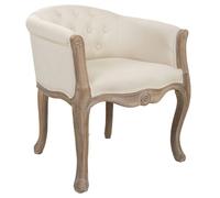WANDERLUST DECO Butaca de madera tapizada blanca 61x61x71h cm
