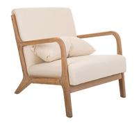 WANDERLUST DECO Butaca de Madera Tapizada de Alta Calidad para Sala de Estar Brown