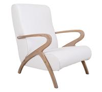WANDERLUST DECO Butaca de madera tapizada polipiel blanca 57x55x33/85h cm. No viene montado White