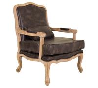 WANDERLUST DECO Butaca Ergonómica de Madera Tapizada - Confort Máximo | Diseño Elegante | 64x72x92h Cm Brown