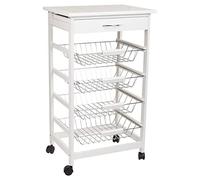 WANDERLUST DECO Carro de Cocina de Madera Blanco 47x37x82h cm
