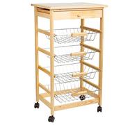 WANDERLUST DECO Carro de Cocina de Madera Color Natural 47x37x85h cm