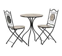 Wonderlust Deco - Conjunto mesa y dos sillas de mosaico y forja azul Azul mesa:D60x75h-silla(2):D38x45-92h cm Blue Table:d60x75h-chair(2):d38x45-92h cm