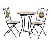 Wonderlust Deco - Conjunto mesa y dos sillas de mosaico y forja negro mesa Negro mesa:D60x75h-silla(2):D38x46-90h Black Table:d60x75h-chair(2):d38x46-90h