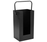 WANDERLUST DECO Leñero para Chimenea de Metal con Asa Negro - Organiza Tu Leña - 37x18x42h Cm