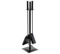 WANDERLUST DECO Set 4 herramientas de metal para la chimenea de metal negras